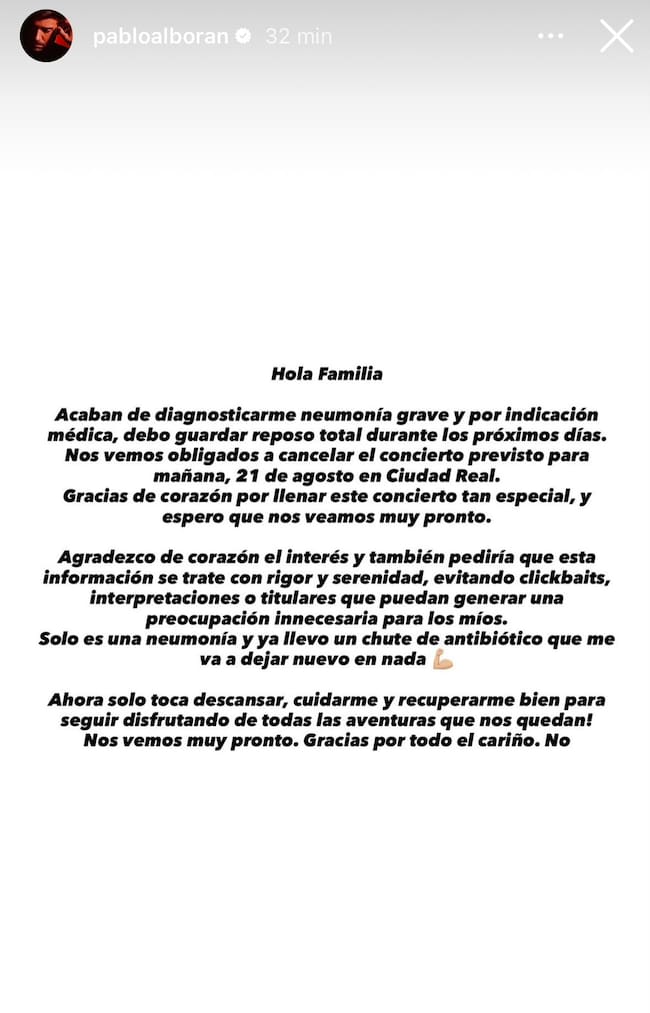 Pablo Alborán en Instagram