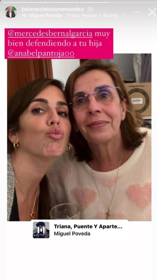 Belén comparte una foto de Anabel con su madre y felicita a esta por defender a su hija.