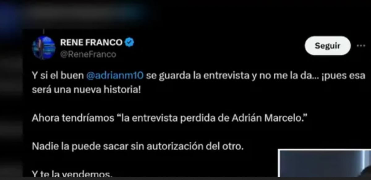 Rene Franco asegura que adrián marcelo no le quiere dar la entrevista que le hizo