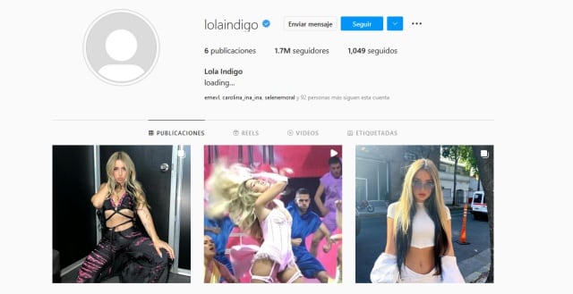 Lola Índigo en sus redes sociales