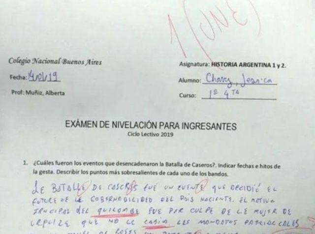 Estudiante responde examen con lenguaje inclusivo, maestra le pone une de calificación