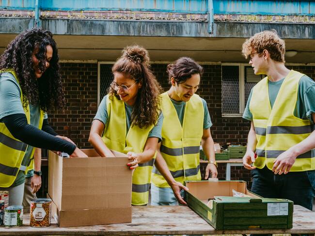 Un grupo de voluntarios