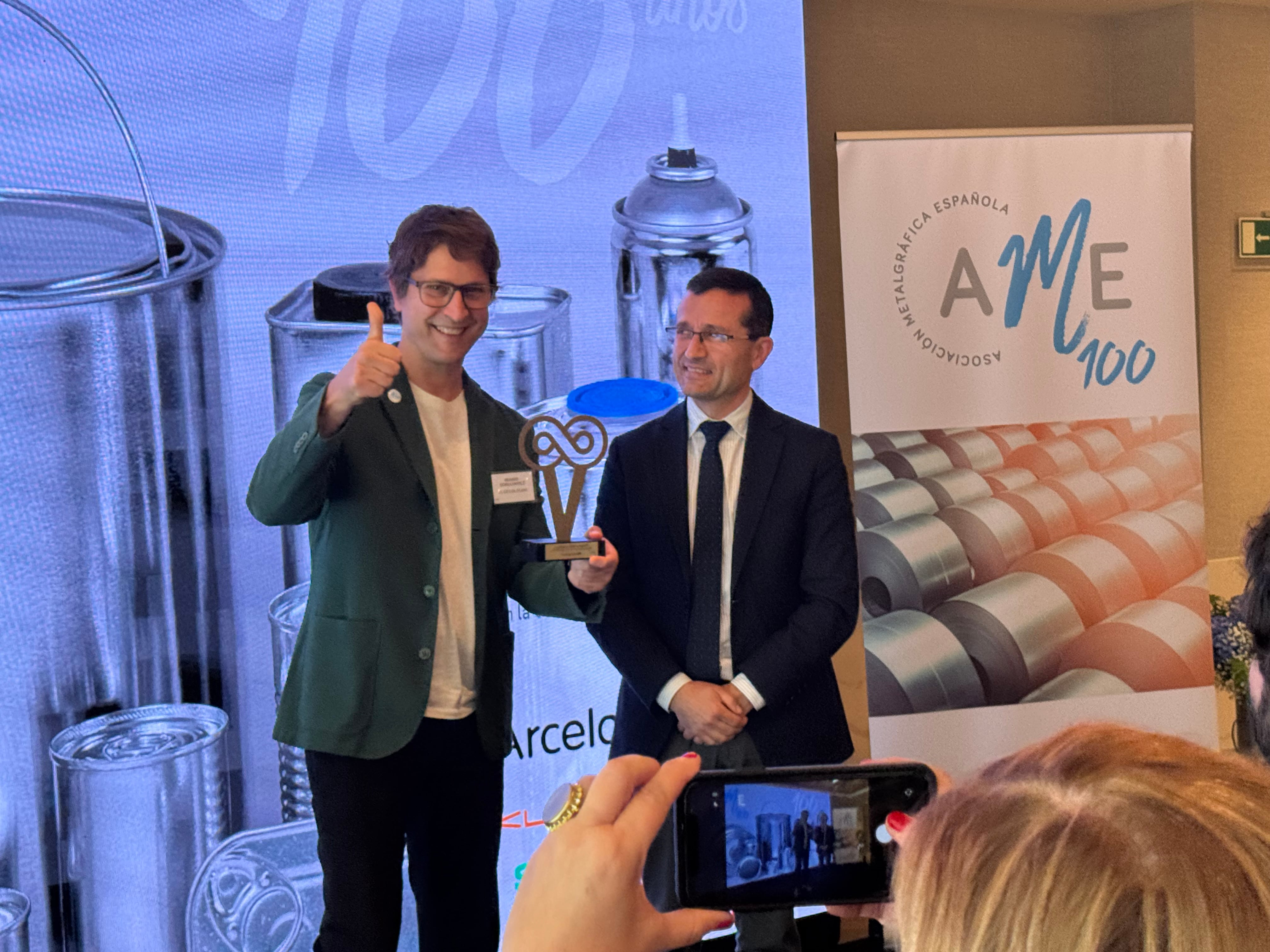 Bruno Sokolowicz, durante la entrega del premio.