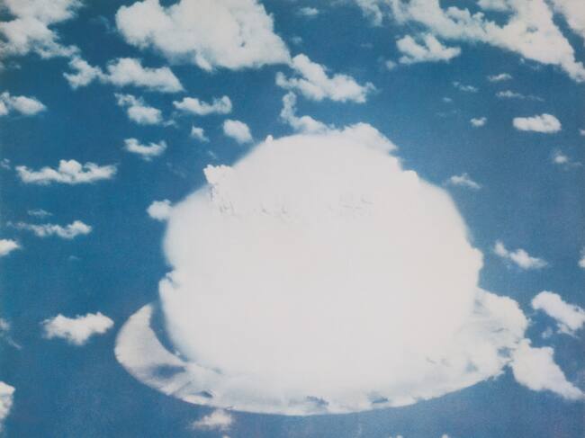 Una de las explosiones, vista desde el aire.