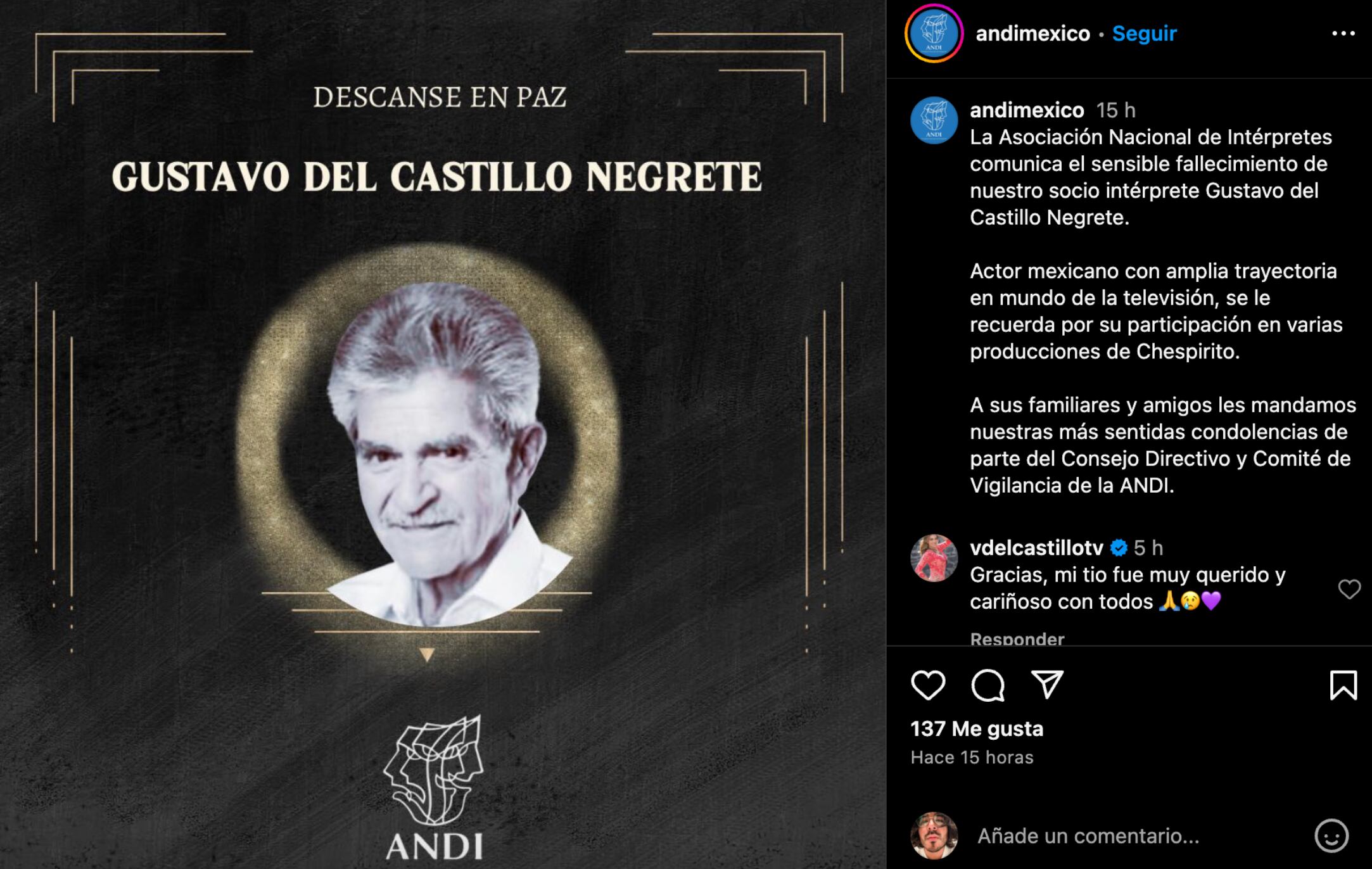 Q.E.P.D. Gustavo del Castillo