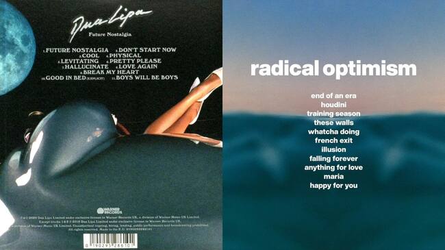 Tracklist de Future Nostalgia y Radical Optimism, los últimos discos de Dua Lipa