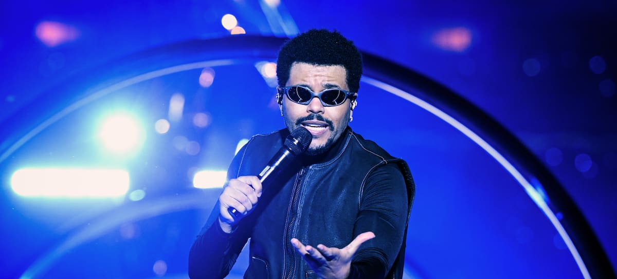 The Weeknd durante un concierto en Dublin.