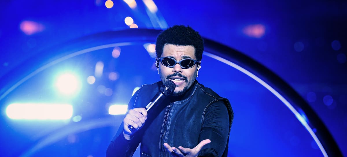 The Weeknd durante un concierto en Dublin.