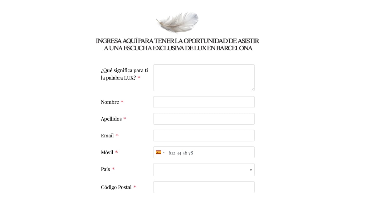 Captura de la web de la artista en la que puedes participar para escuchar &#039;LUX&#039; en primicia.