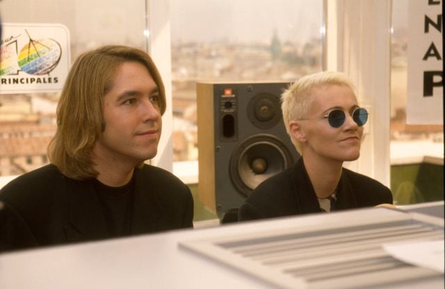 El dúo Roxette, en una de sus visitas a LOS40 en 1991