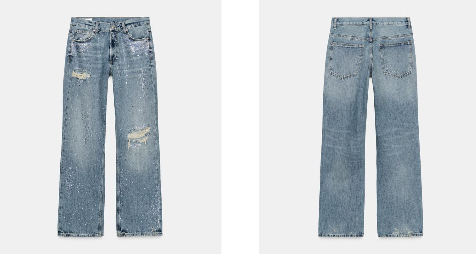 Pantalón vaquero con brillo de Zara