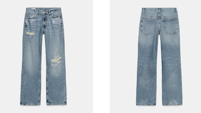 Pantalón vaquero con brillo de Zara
