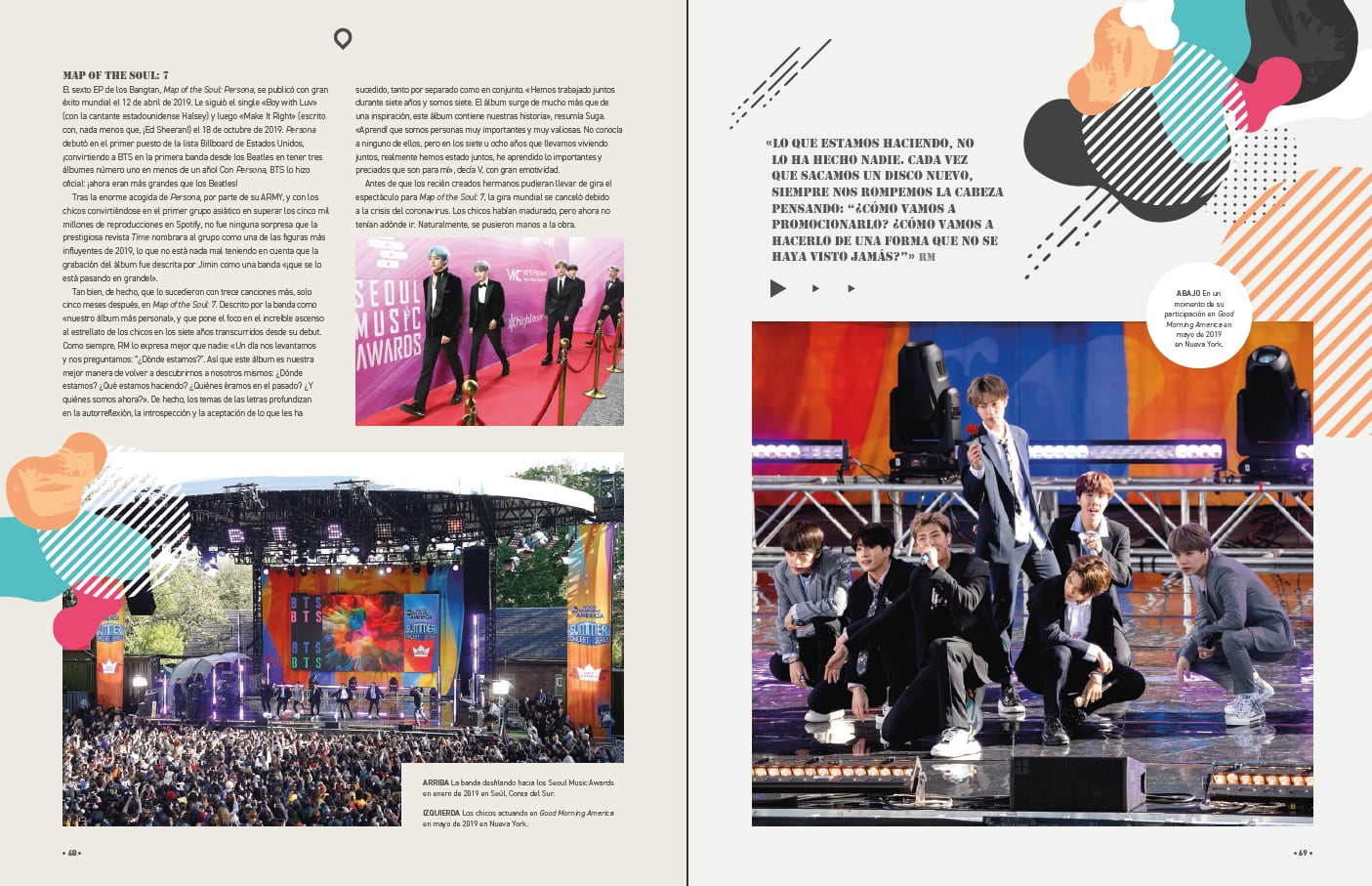 Páginas interiores de &#039;The Ultimate Fan Book: BTS&#039;.