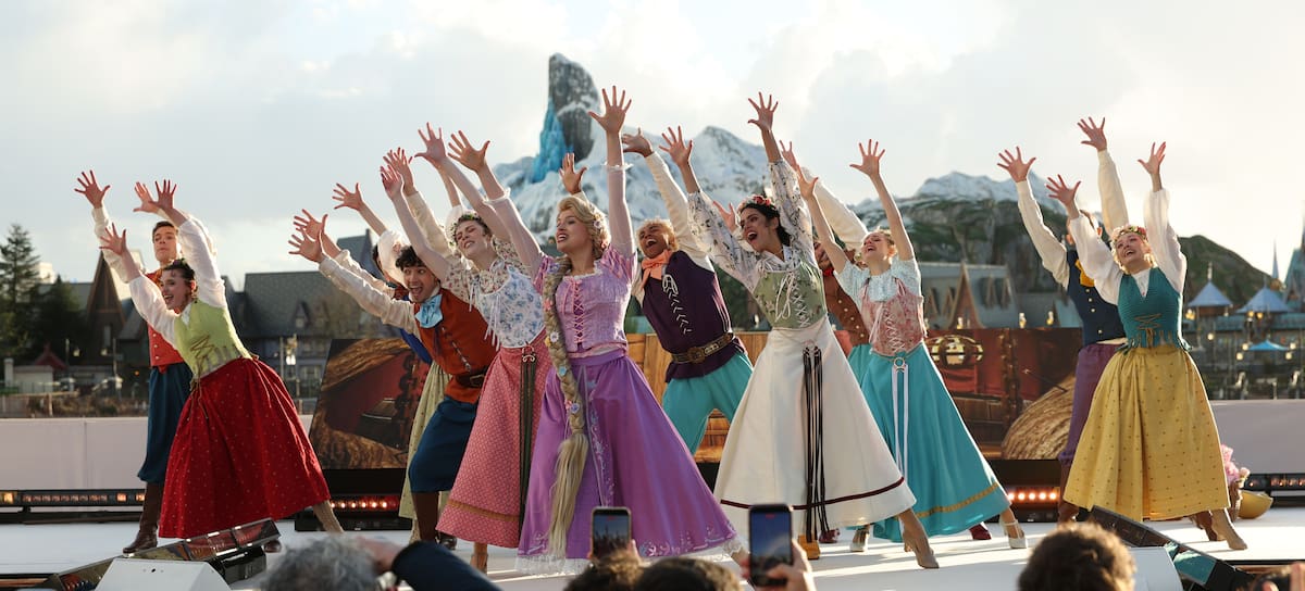 PARIS, FRANCE - MARCH 28: Opening ceremony during the press day of 'Disney Adventure World' & 'World Of Frozen' at Disneyland Paris on March 28, 2026 in Paris, France. (Photo by Aurore Marechal/Getty Images)
