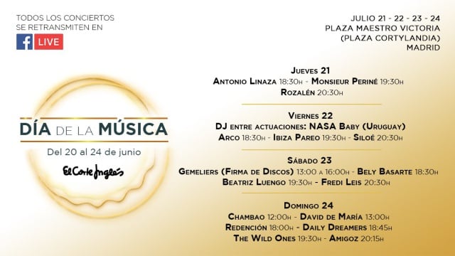 Eventos organizados por ECI para el Día de la Música