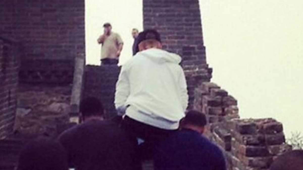 Justin Bieber en la Muralla China
