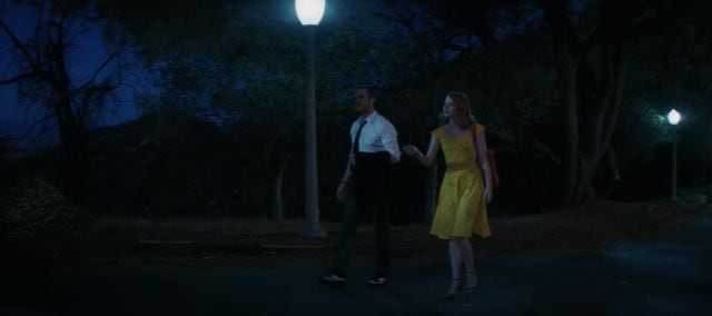 Una de las escenas de &#039;La La Land&#039; de Ryan Gosling y Emma Stone.