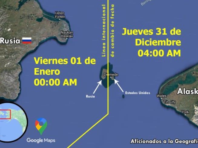 Por la división de fronteras, cada isla tiene una zona horaria distinta, con 21 horas de diferencia