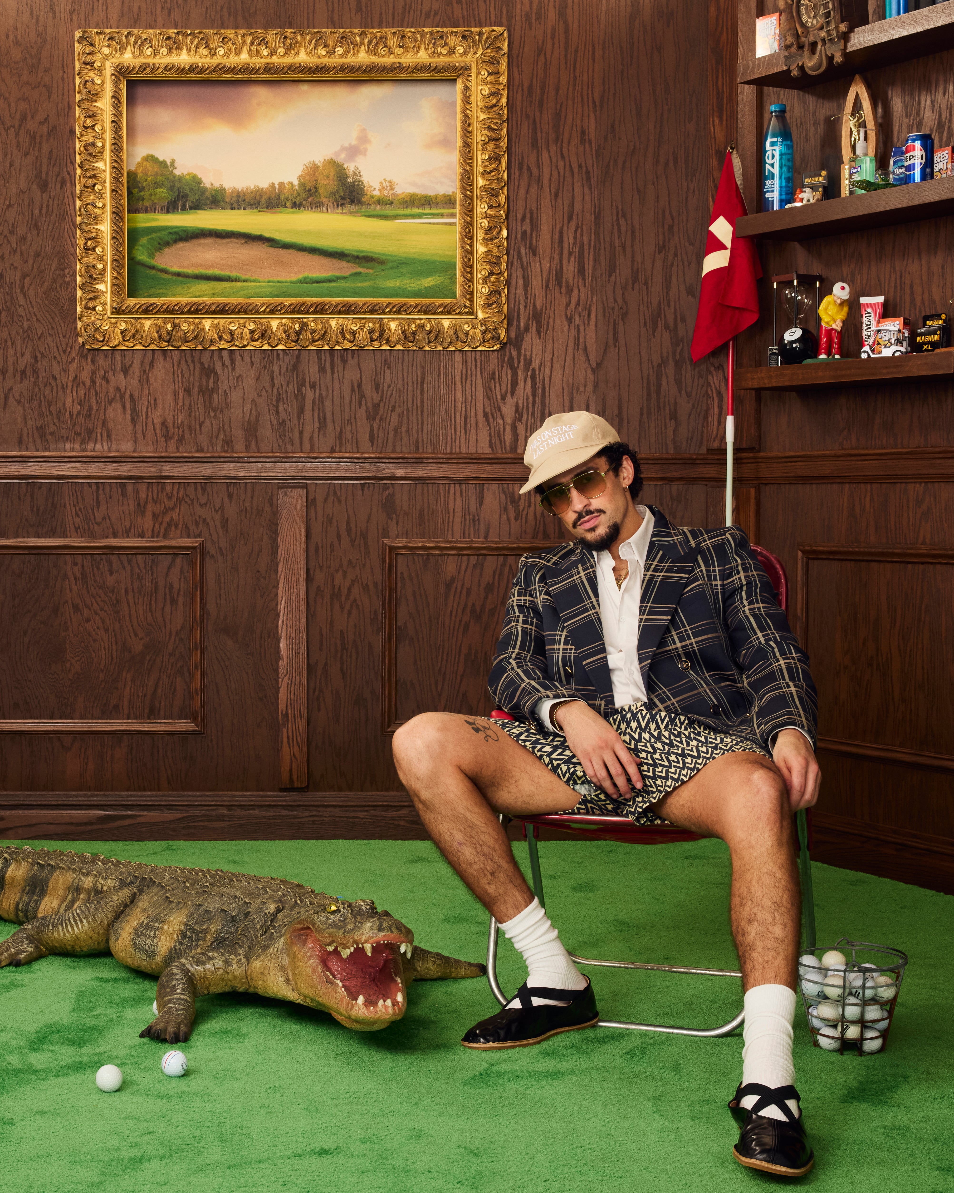 Bad Bunny en la premiere de Happy Gilmore 2