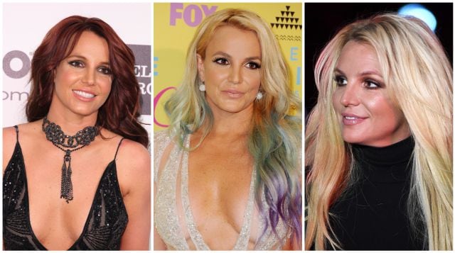 Britney Spears en 2014, 2015 y 2019.