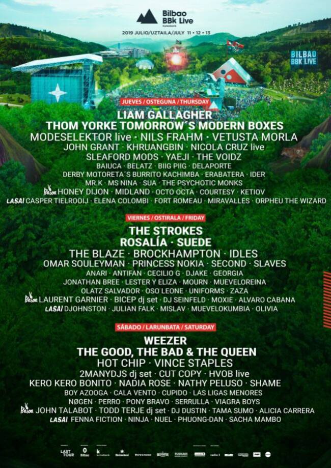 Cartel del Bilbao BBK Live 2019.