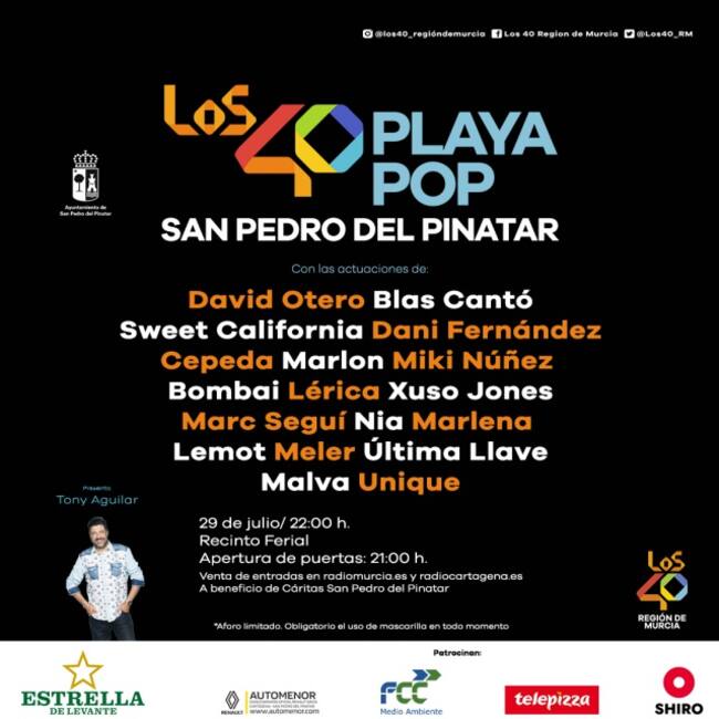 Cartel de LOS40 Playa Pop 2021