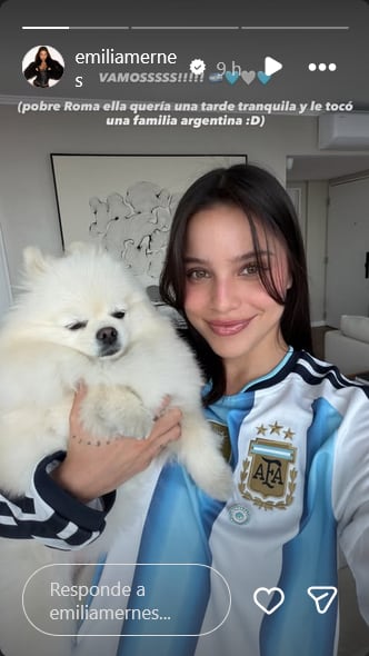 Emilia, con la camiseta argentina en la semifinal del Mundial 2026.