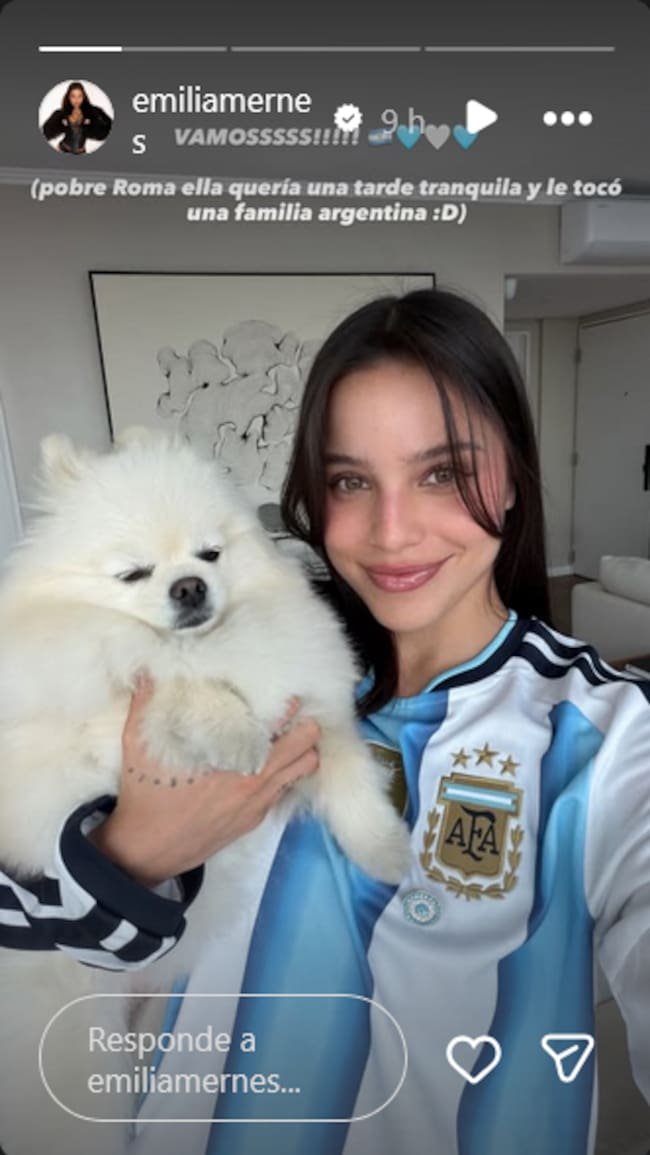 Emilia, con la camiseta argentina en la semifinal del Mundial 2026.