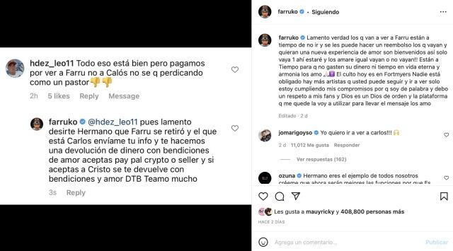 Farruko se disculpa por sus canciones, habla de su conversión a Dios y ofrece reembolso a quien lo critique