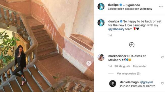 Dua Lipa de visita en México, lo publica en Instagram