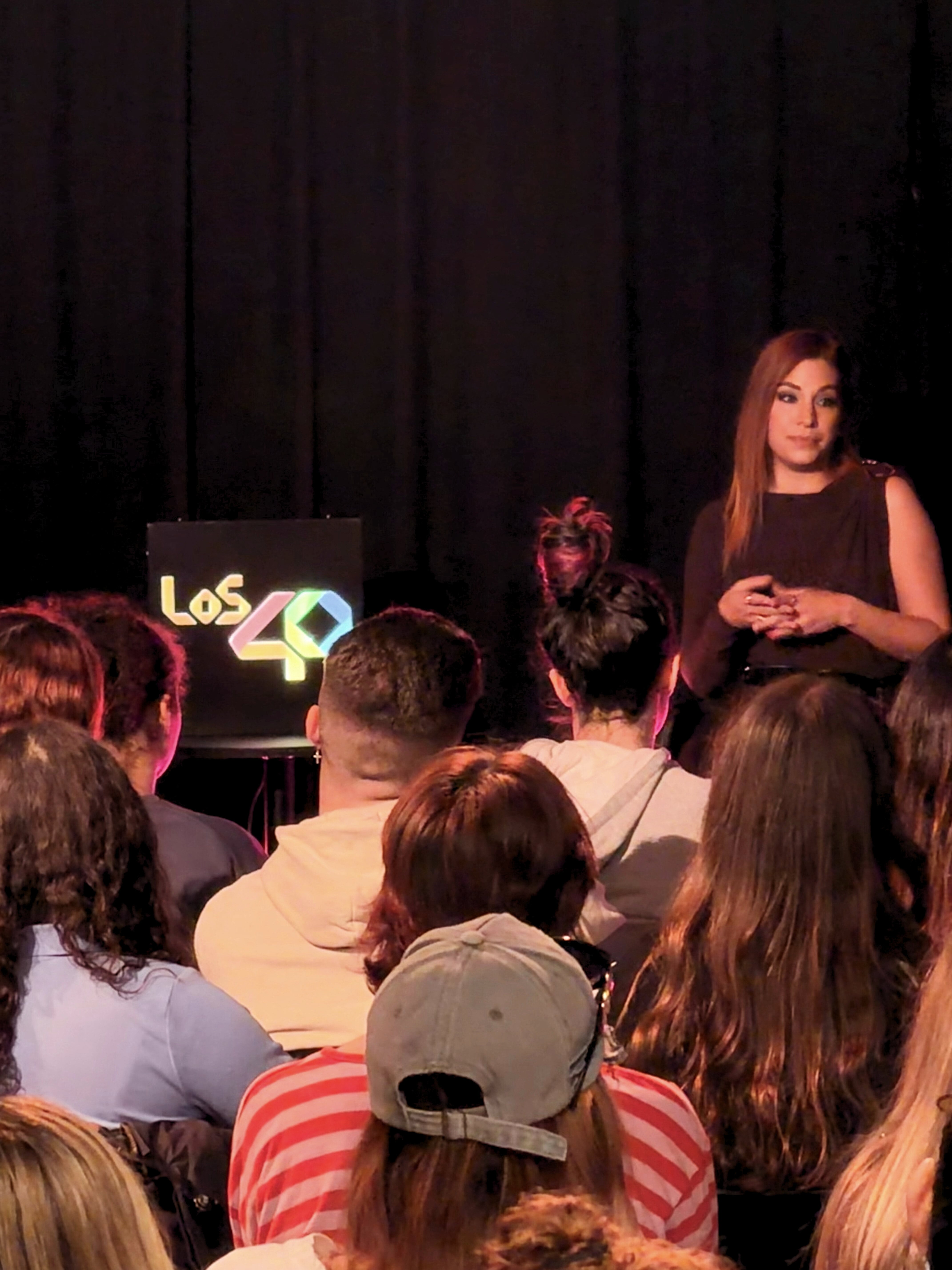 La cantante Leire Martínez, durante su masterclass en la academia Jukebox de Madrid el pasado 17 de diciembre.