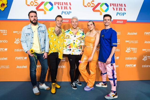 Felix Castillo, Jesus Taltavull, Oscar Martinez, Cris Regatero and Karin Herrero en LOS40 Primavera Pop Festival de 2022.