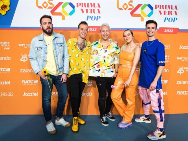Felix Castillo, Jesus Taltavull, Oscar Martinez, Cris Regatero and Karin Herrero en LOS40 Primavera Pop Festival de 2022.