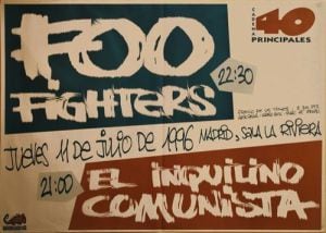 Cartel del concierto de Foo Fighters en Madrid el 11 de julio de 1996