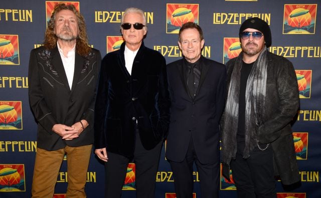 Robert Plant, Jimmy Page, John Paul Jones y Jason Bonham, en la premiere de &#039;Led Zeppelin: Celebration Day&#039; en Nueva York, el 9 de octubre de 2012