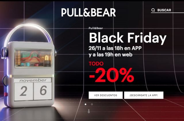 Web de Pull&Bear Black Friday 2020.