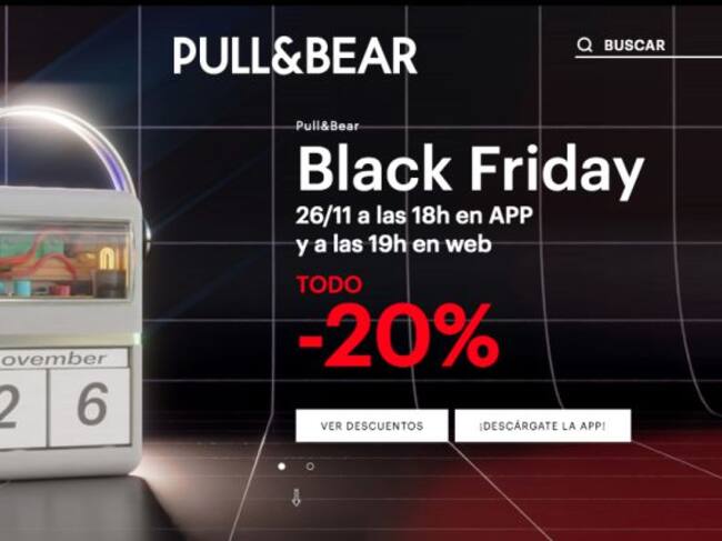 Web de Pull&Bear Black Friday 2020.