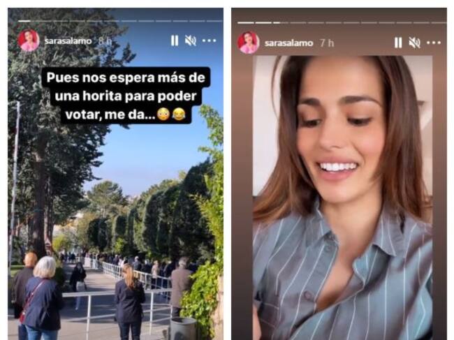 Sara Sálamo contando lo que le ha sucedido al ir a votar.