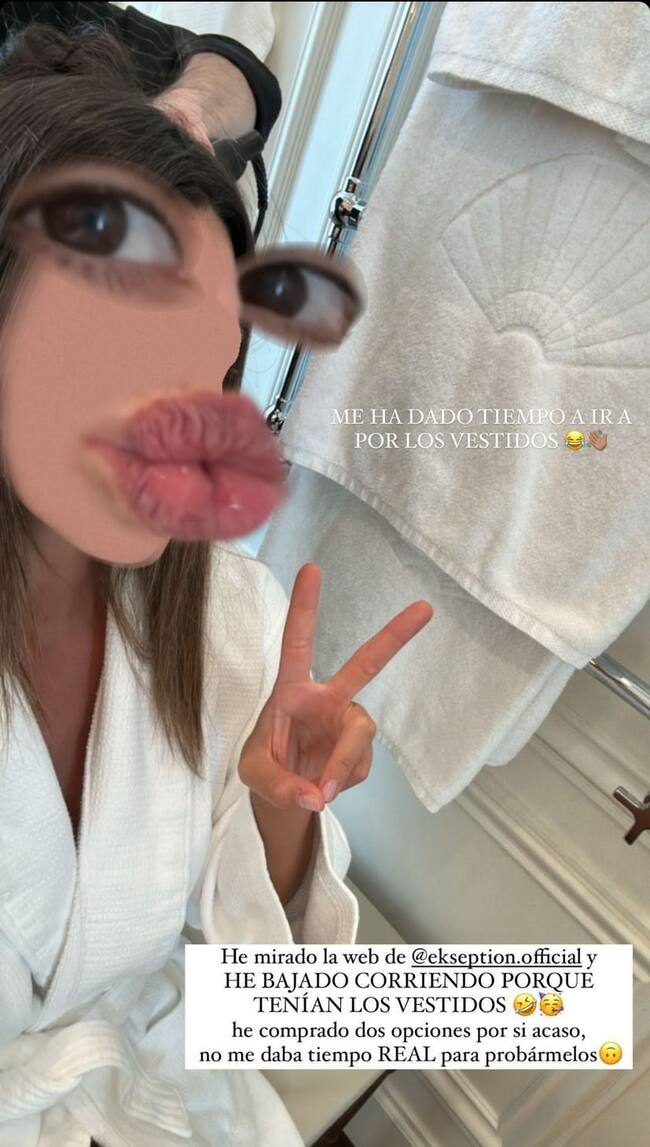 Laura Matamoros explicando que no tiene segundo traje para la boda de su padre.