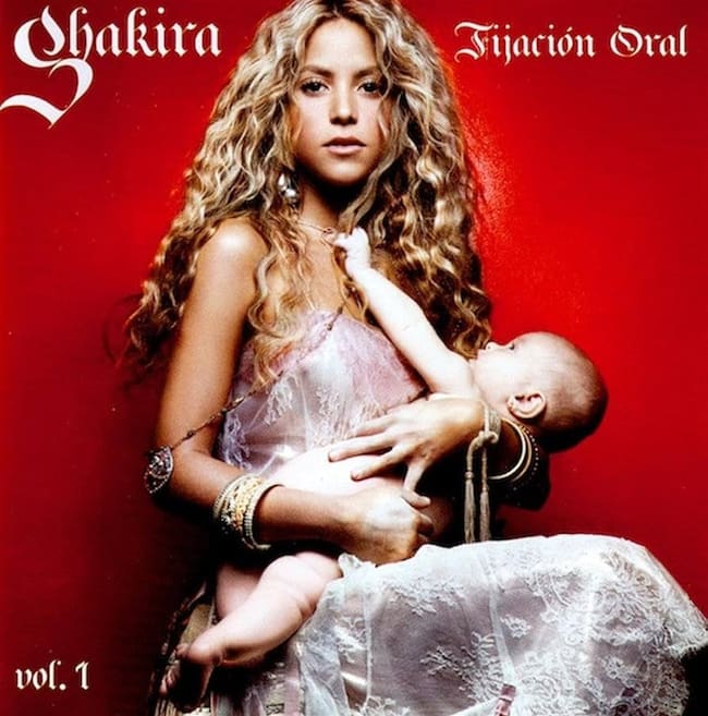 Portada del álbum 'Fijación Oral Vol. 1' de Shakira (2005).