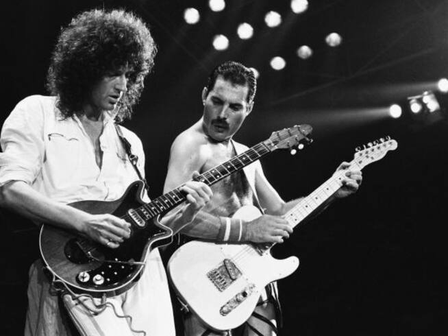 Freddie Mercury y Brian May, 1984.