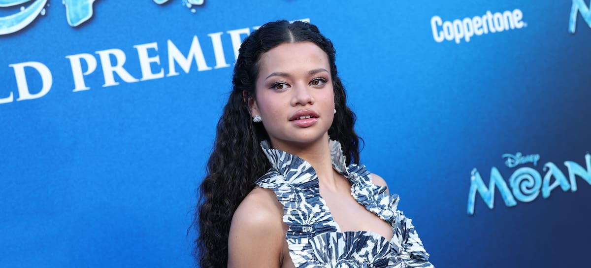 Catherine Laga'aia en la premiere de Vaiana.