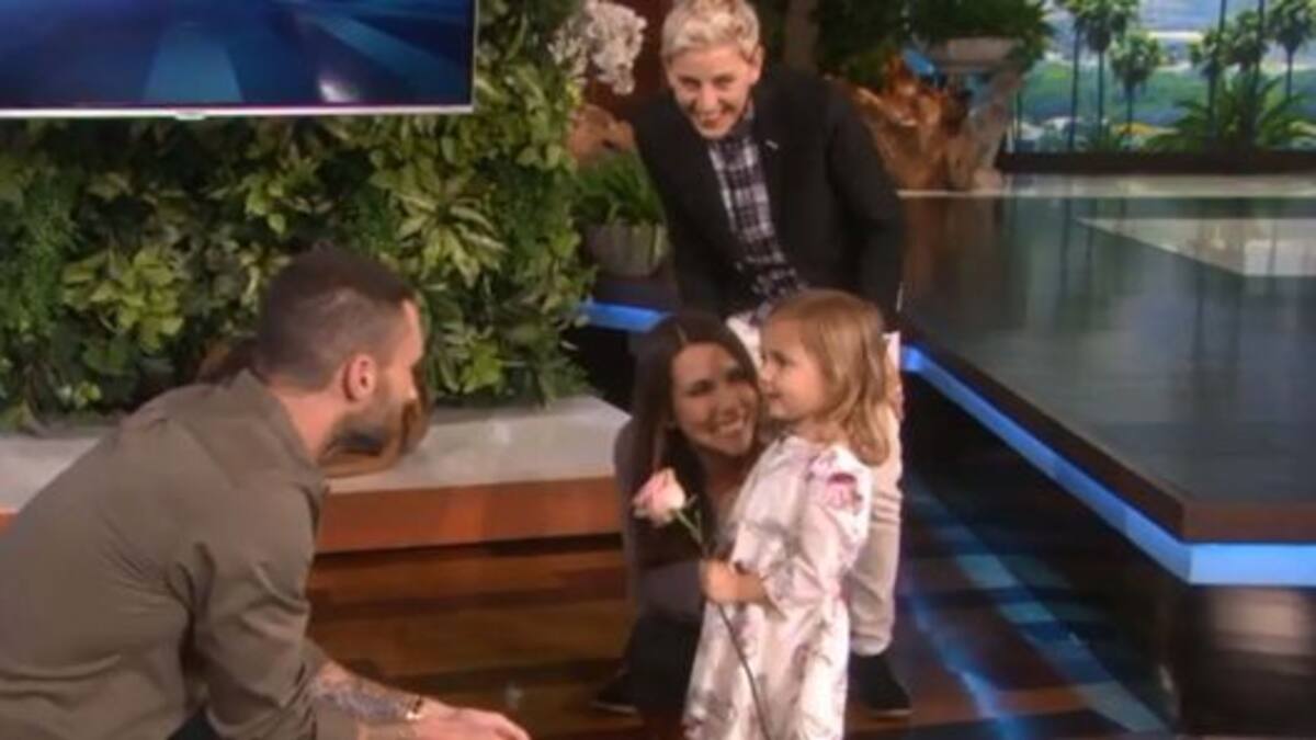 Adam Levine conoce a la nena que lloró al saber que estaba casado