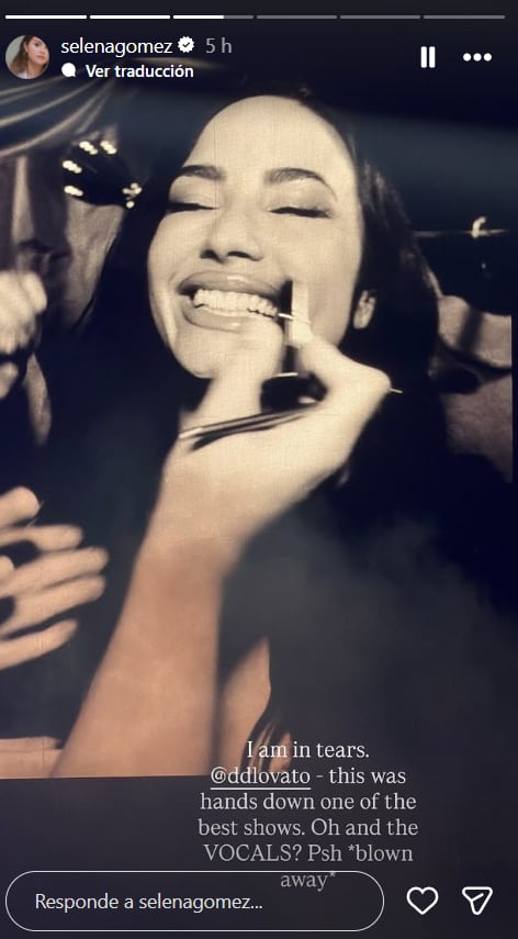 Storie publicada por Selena Gómez en su Instagram
