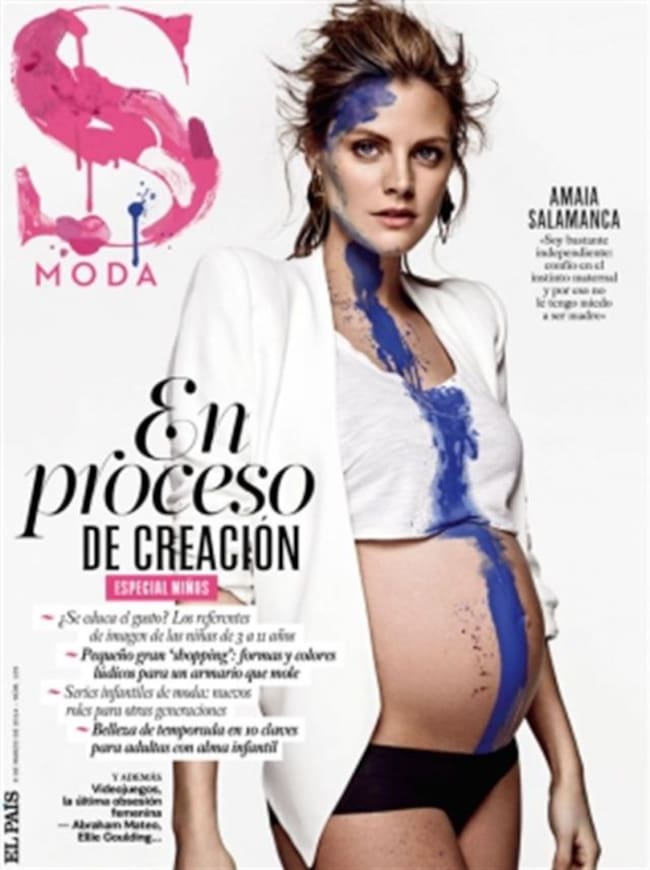 Amaia Salamanca posó así durante su primer embarazo.