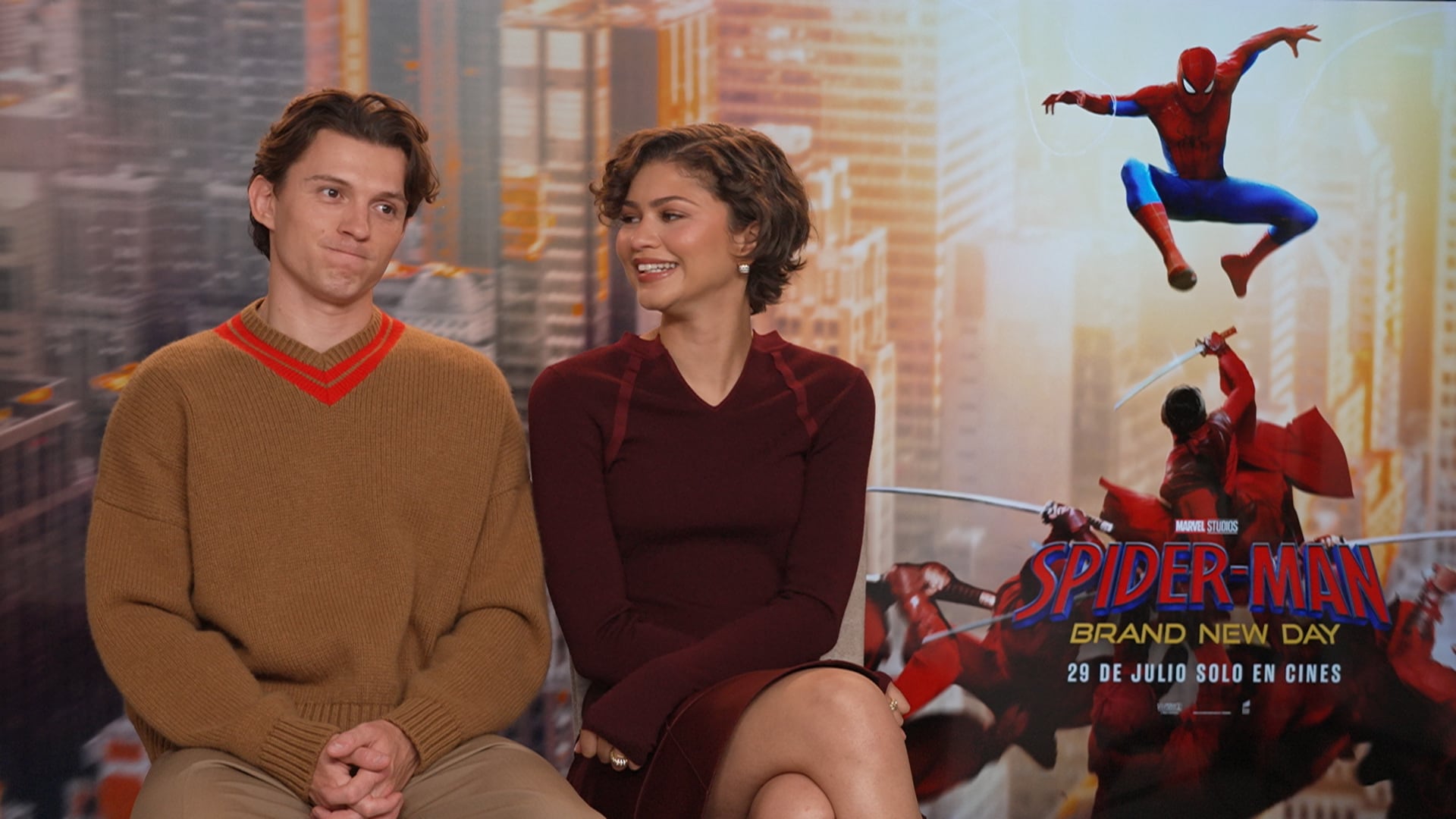 Tom Holland y Zendaya en su entrevista con LOS40 en Madrid por el estreno de 'Spider-Man: Brand New Day'. / LOS40