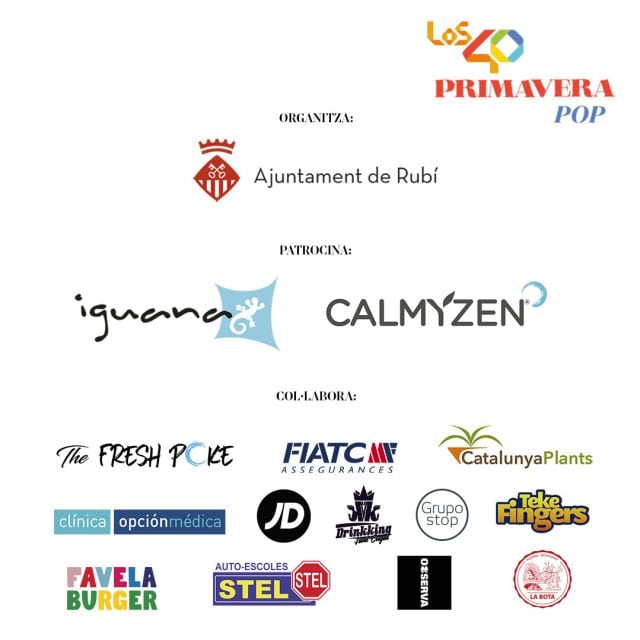 Patrocinadors i col·laboradors ELS40 Primavera Pop 2022