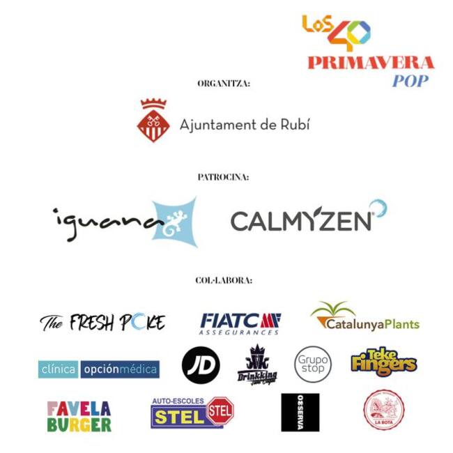 Patrocinadors i col·laboradors ELS40 Primavera Pop 2022