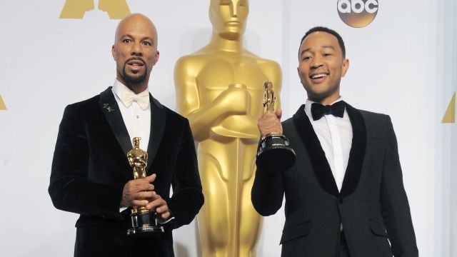 Common y John Legend con sus Oscars en 2015.