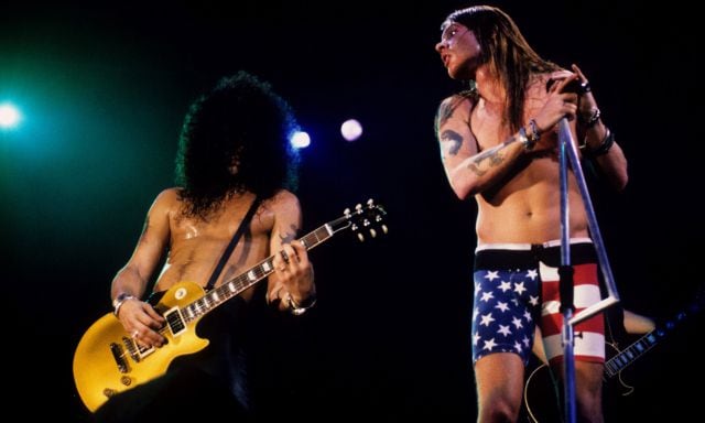 Slash y Axl Rose, de Guns N Roses, el 15 de enero de 1991